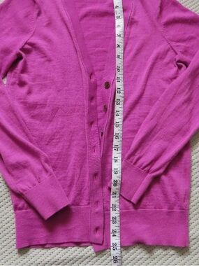 LOFT Bright Fuchsia Button-Front Cardigan